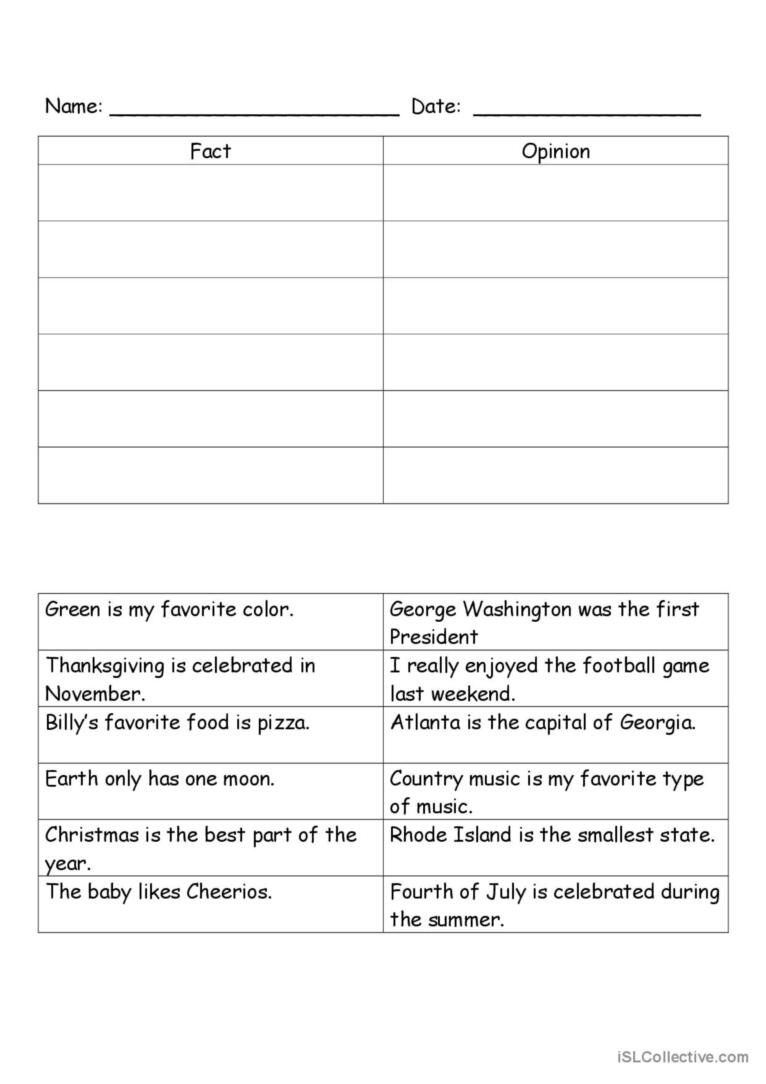 Fact And Opinion: English Esl Worksheets Pdf &amp;amp; Doc in Christmas Fact And Opinion Worksheets