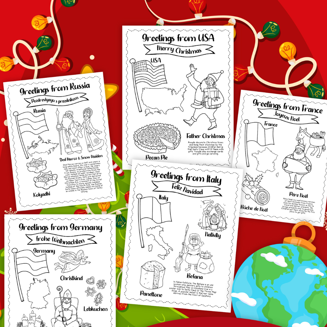 Free Christmas Around The World Worksheets (20 Pages!) Story for Christmas Around The World Free Worksheets