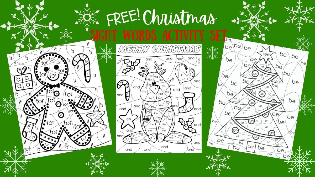 Free! Christmas Color-By-Sight Words Activity Set - Korpino Feed intended for Christmas Color by Word Worksheets