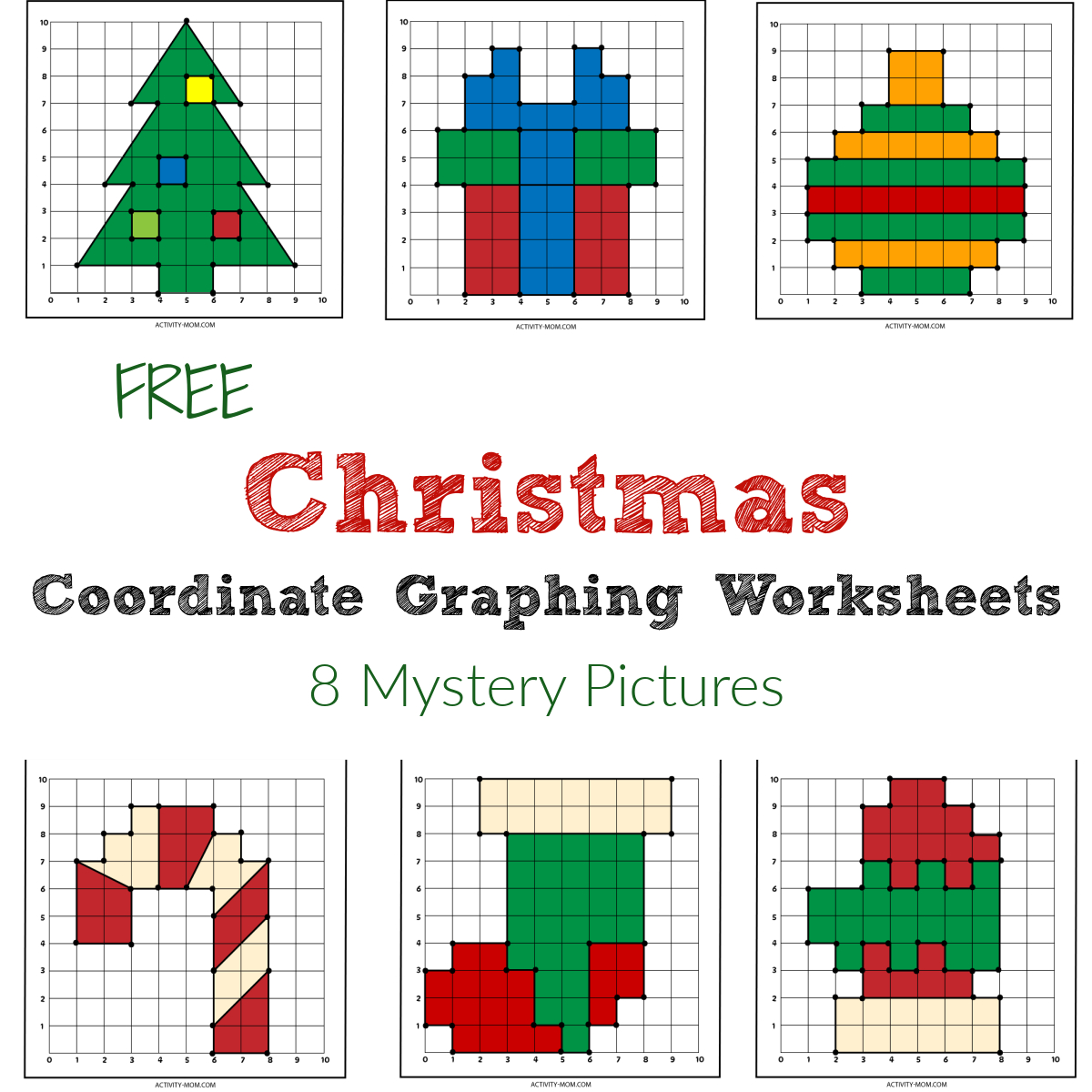 Free Christmas Coordinate Graphing Worksheets - The Activity Mom intended for Christmas Coordinate Plane Worksheets