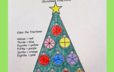 Free Christmas Fractions Coloring Worksheets pertaining to Christmas Fraction Worksheets