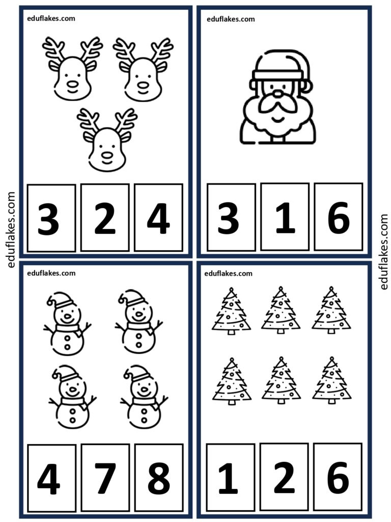 Free Christmas Math Worksheets For Kindergarten - Eduflakes intended for Christmas Kindergarten Math Worksheets