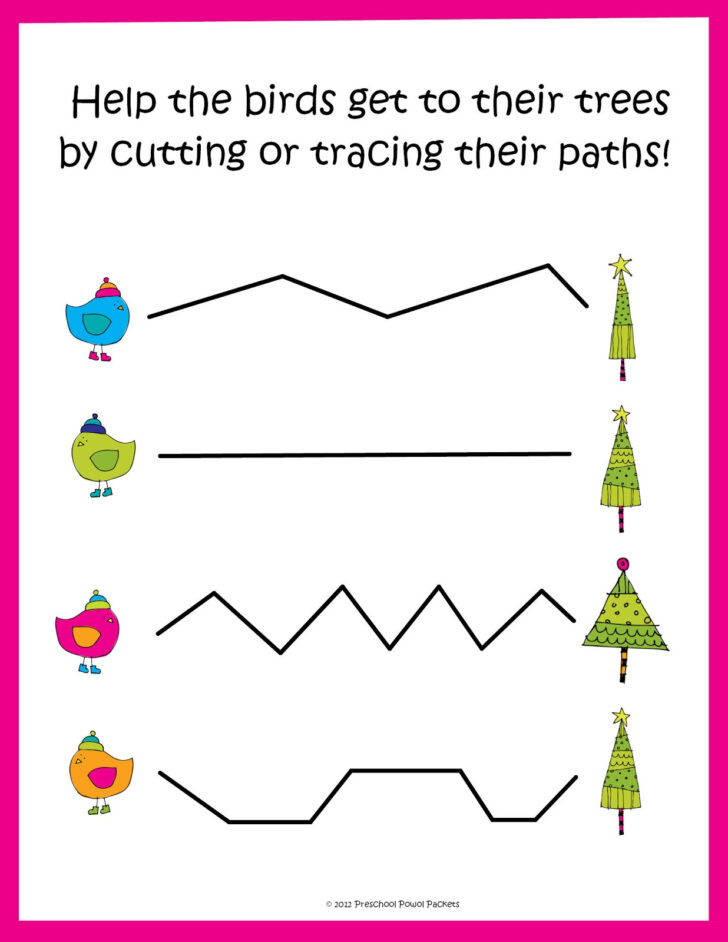 Preschool Christmas Cutting Worksheets