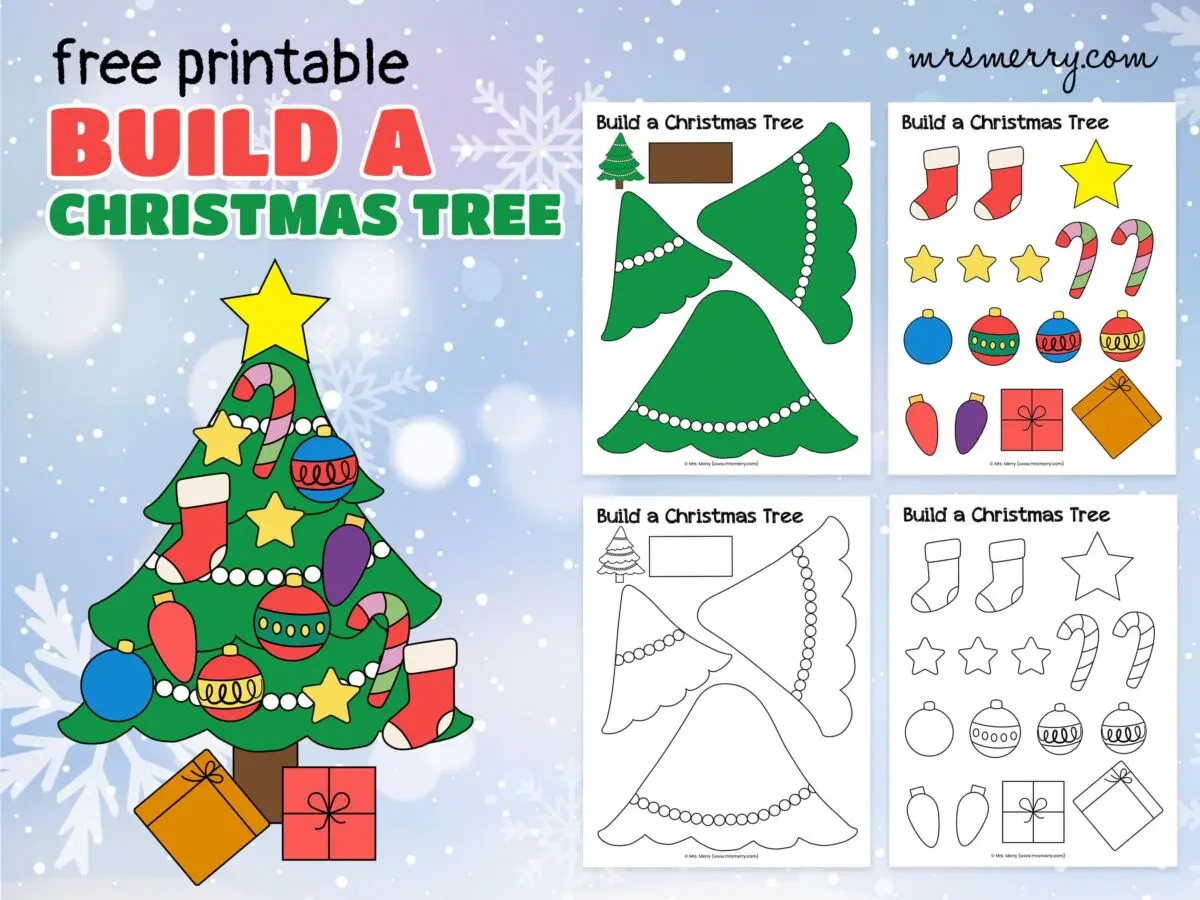 Free Christmas Tree Printable | Cut &amp;amp; Paste Activity | Mrs. Merry intended for Build A Christmas Tree Worksheet