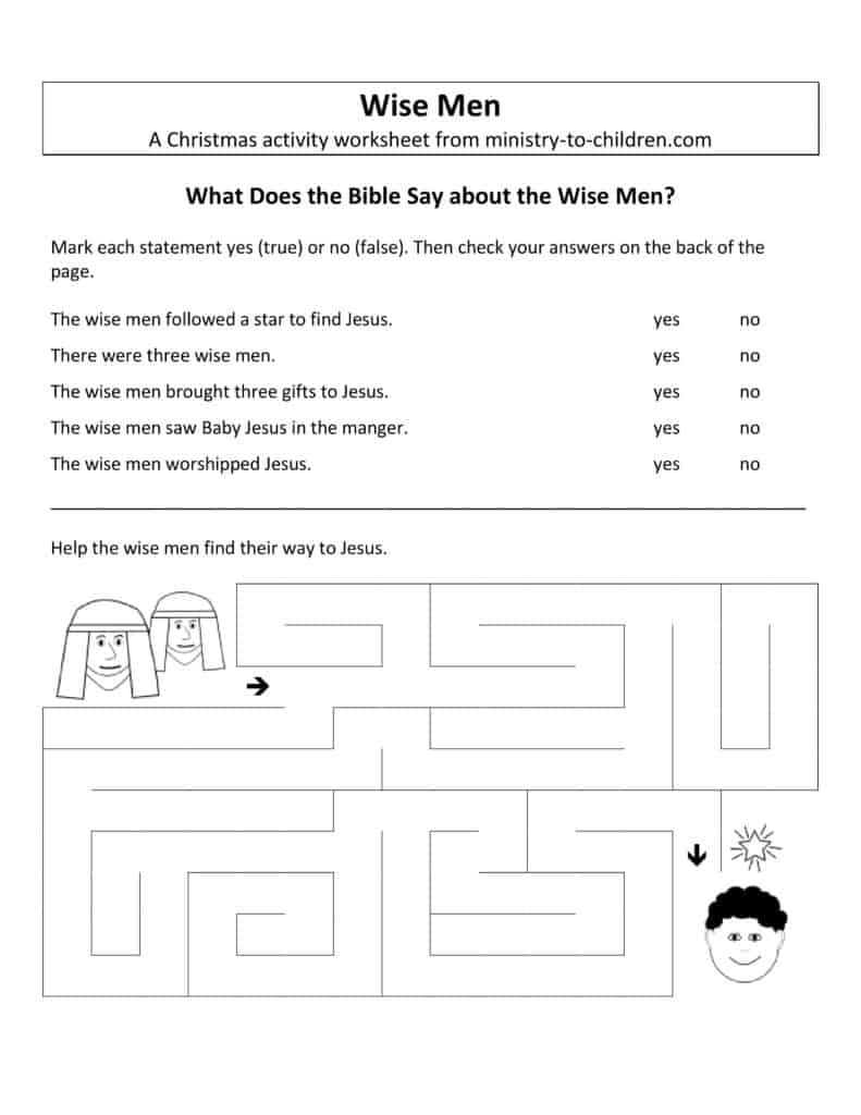 Free Christmas Worksheets For Kids (Free Printable Activity Sheets) for Christmas Jesus Worksheets