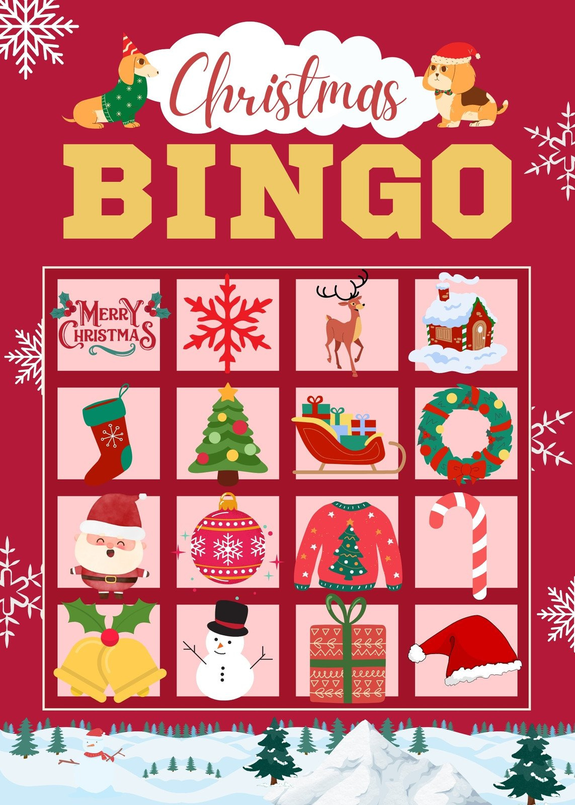 Free Printable Christmas Bingo Card Templates | Canva for Christmas Bingo Worksheet