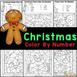 Free Printable Christmas Colornumber Worksheets Pertaining To Christmas Colour By Numbers Maths Worksheets