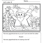 Free Printable Christmas Counting Worksheet Throughout Christmas Kinder Worksheets