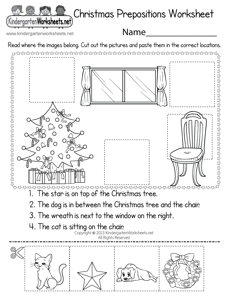 Free Printable Christmas Prepositions Worksheet inside Christmas Grammar Worksheet