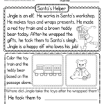 Free Printable Christmas Reading Worksheet Throughout Christmas Literacy Worksheets