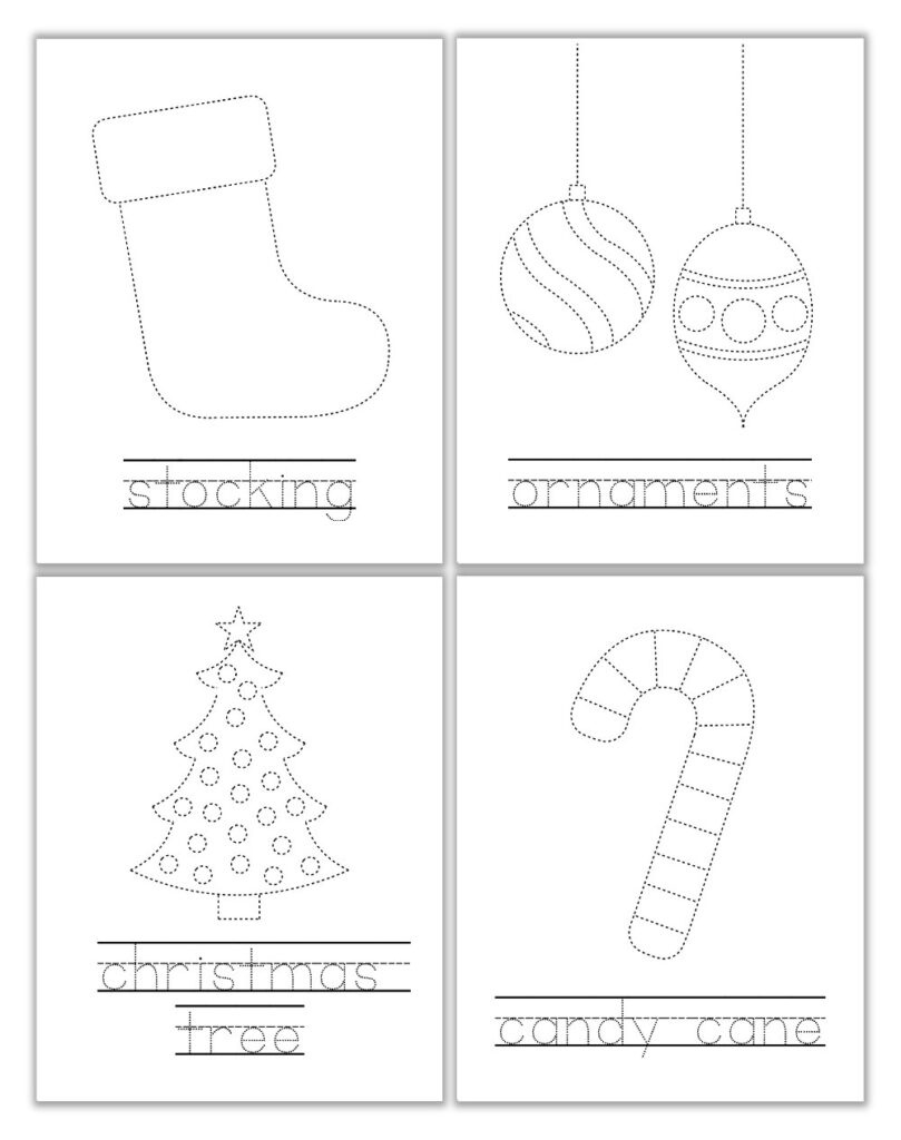 Free Printable Christmas Tracing Worksheets For Kids - The Craft in Free Printable Christmas Tracing Worksheets