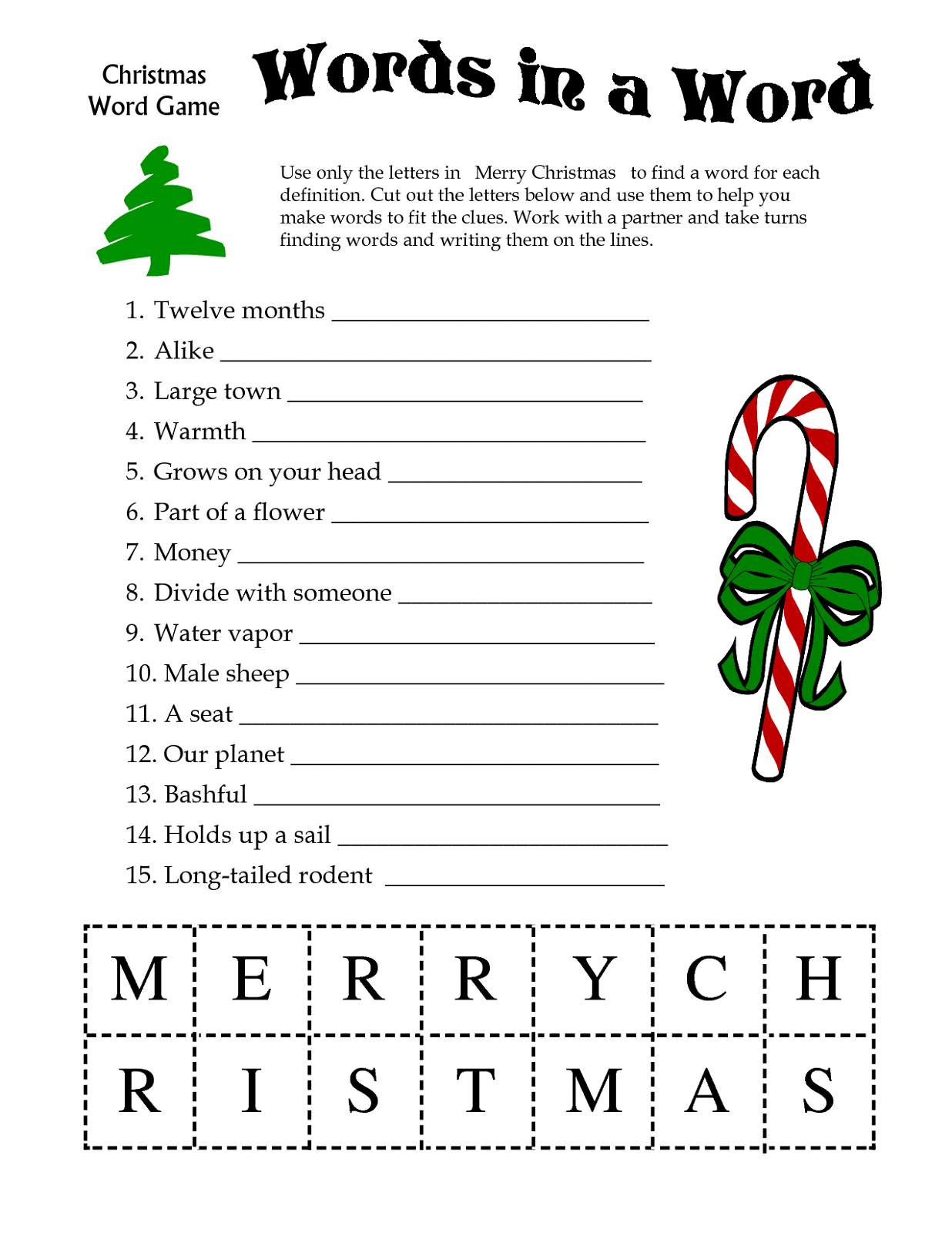 Free Printable Games For Adults for Christmas Game Worksheets Printable