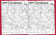 Free Printable I Spy Christmas Activity | Mrs. Merry intended for Christmas Hidden Picture Worksheet