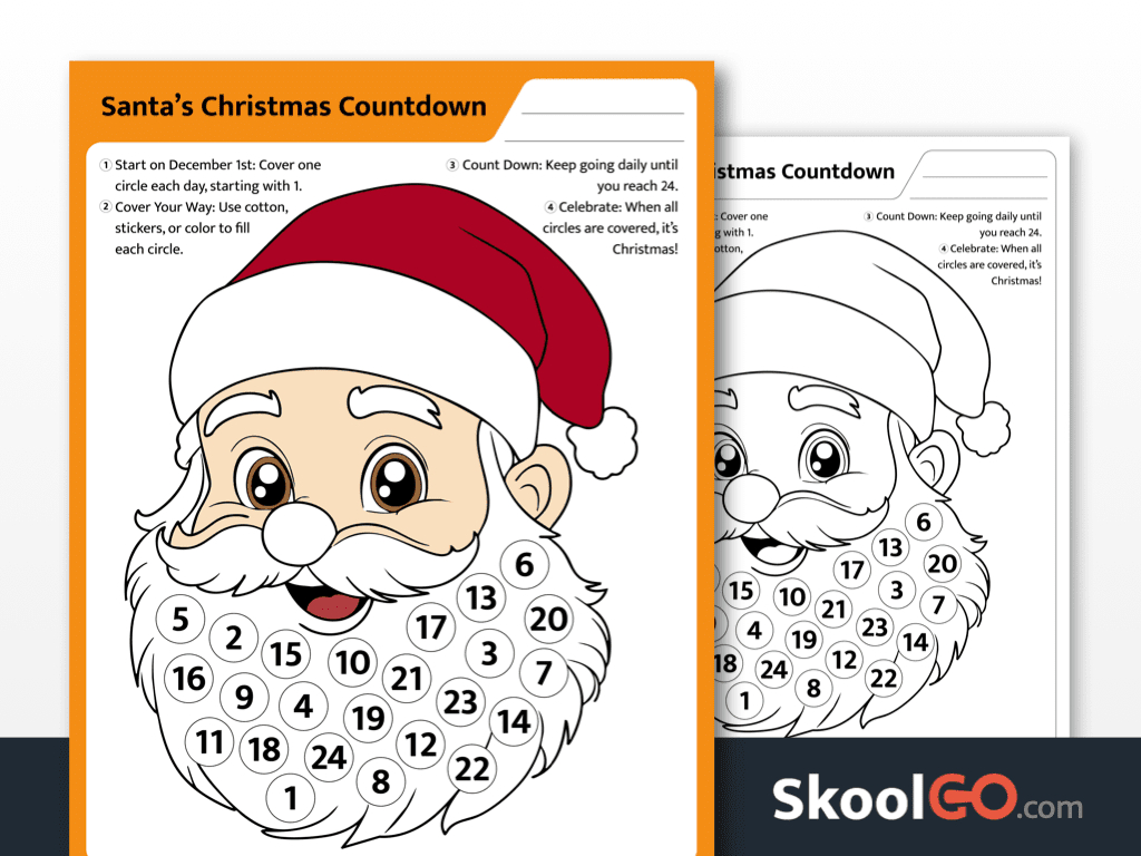 Free Santa&amp;#039;S Countdown Worksheet - Easy &amp;amp; Fun For Kids intended for Christmas Countdown Worksheet