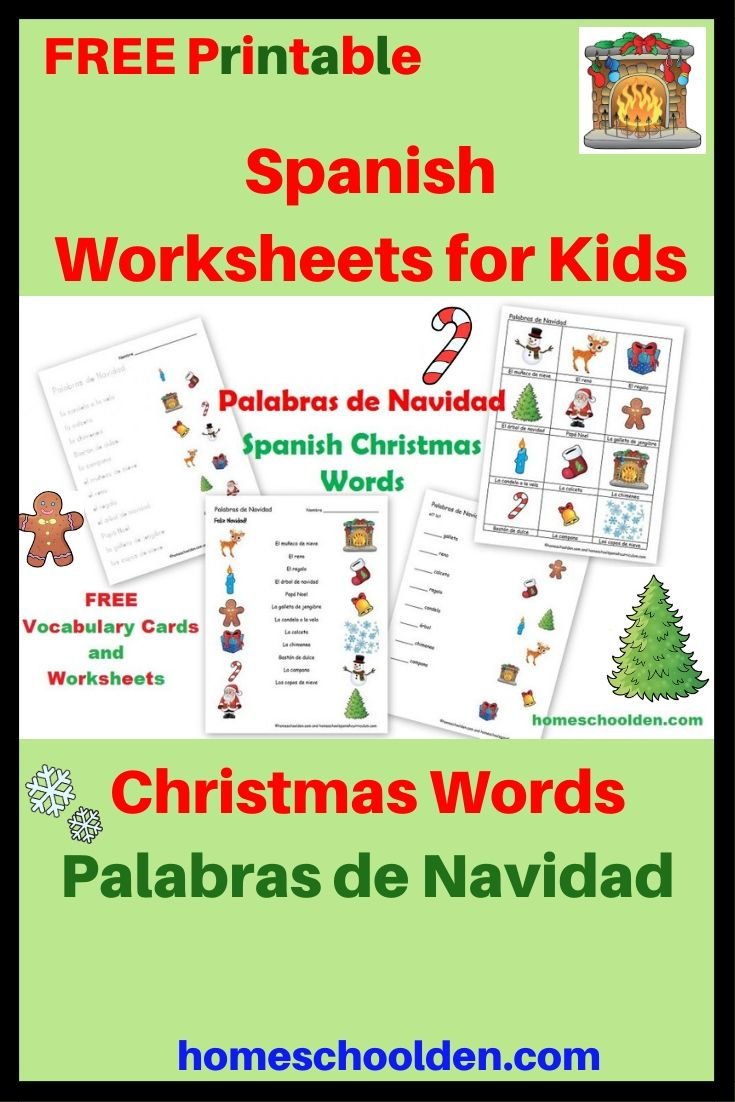 Free Spanish Worksheets: Christmas Words – Palabras De Navidad for Spanish Christmas Worksheets Free Printables