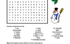 French Christmas Word Search for French Christmas Worksheets