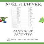 French Noël Match Up Activities French Christmas Worksheets Throughout French Christmas Worksheets