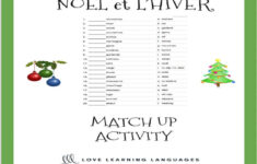 French Noël Match Up Activities French Christmas Worksheets throughout French Christmas Worksheets