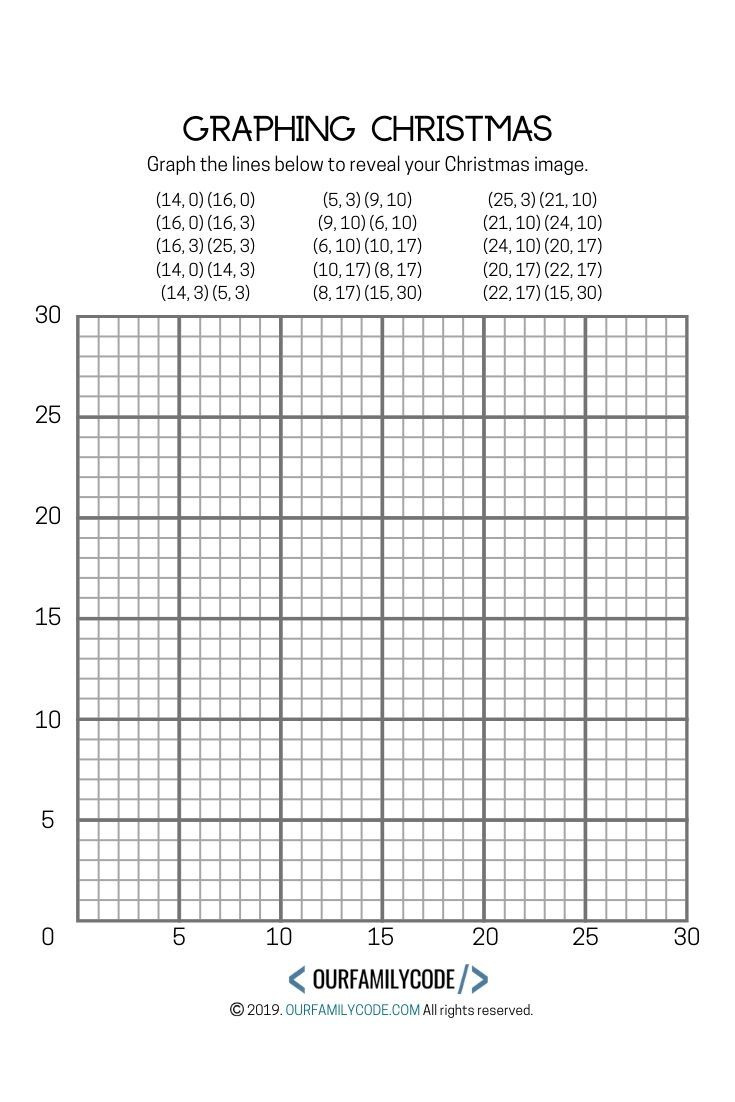 Graphing Christmas Coordinates Math Art Activity for Christmas Graph Worksheets