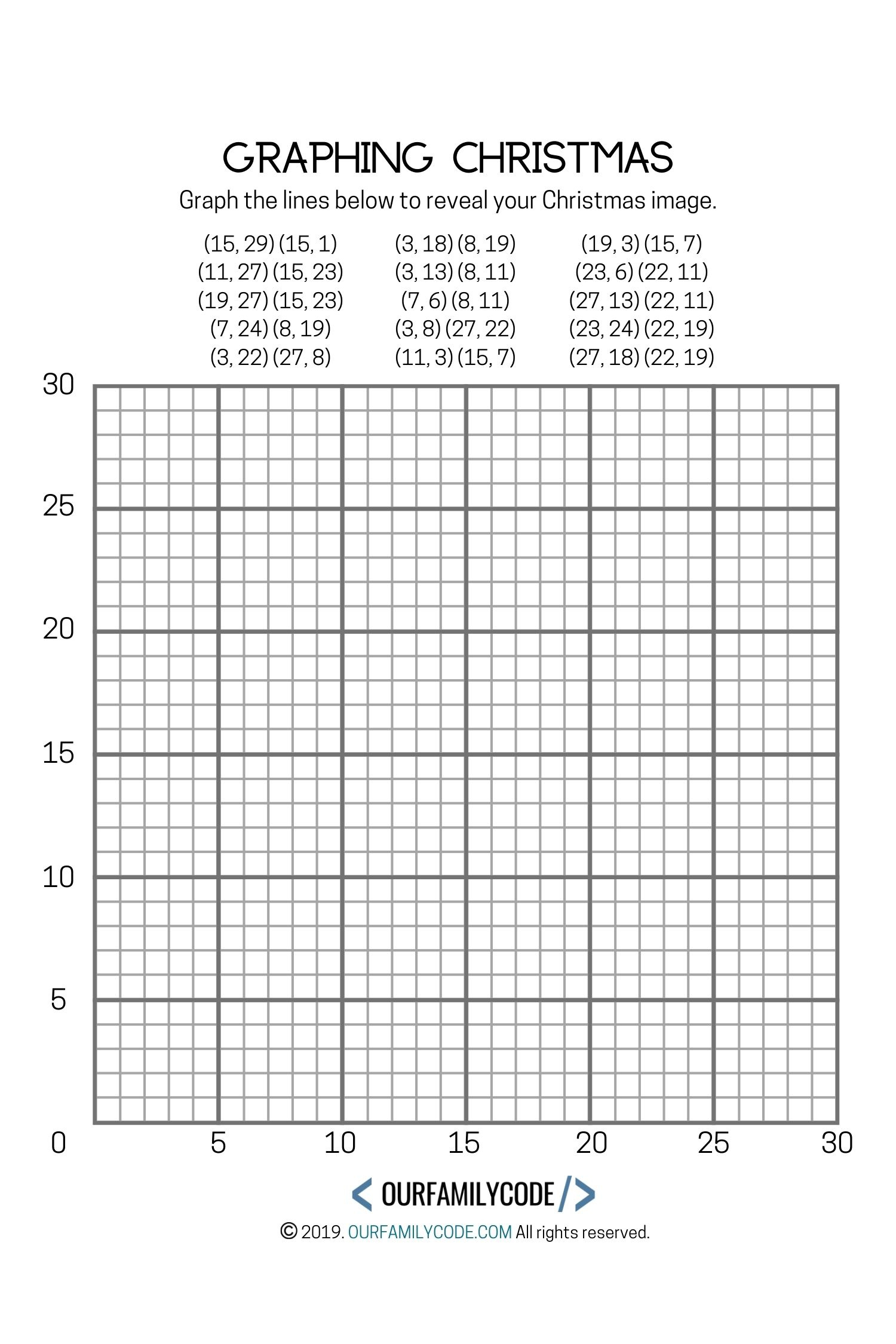 Graphing Christmas Coordinates Math Art Activity - Our Family Code with Christmas Graphing Worksheets Free