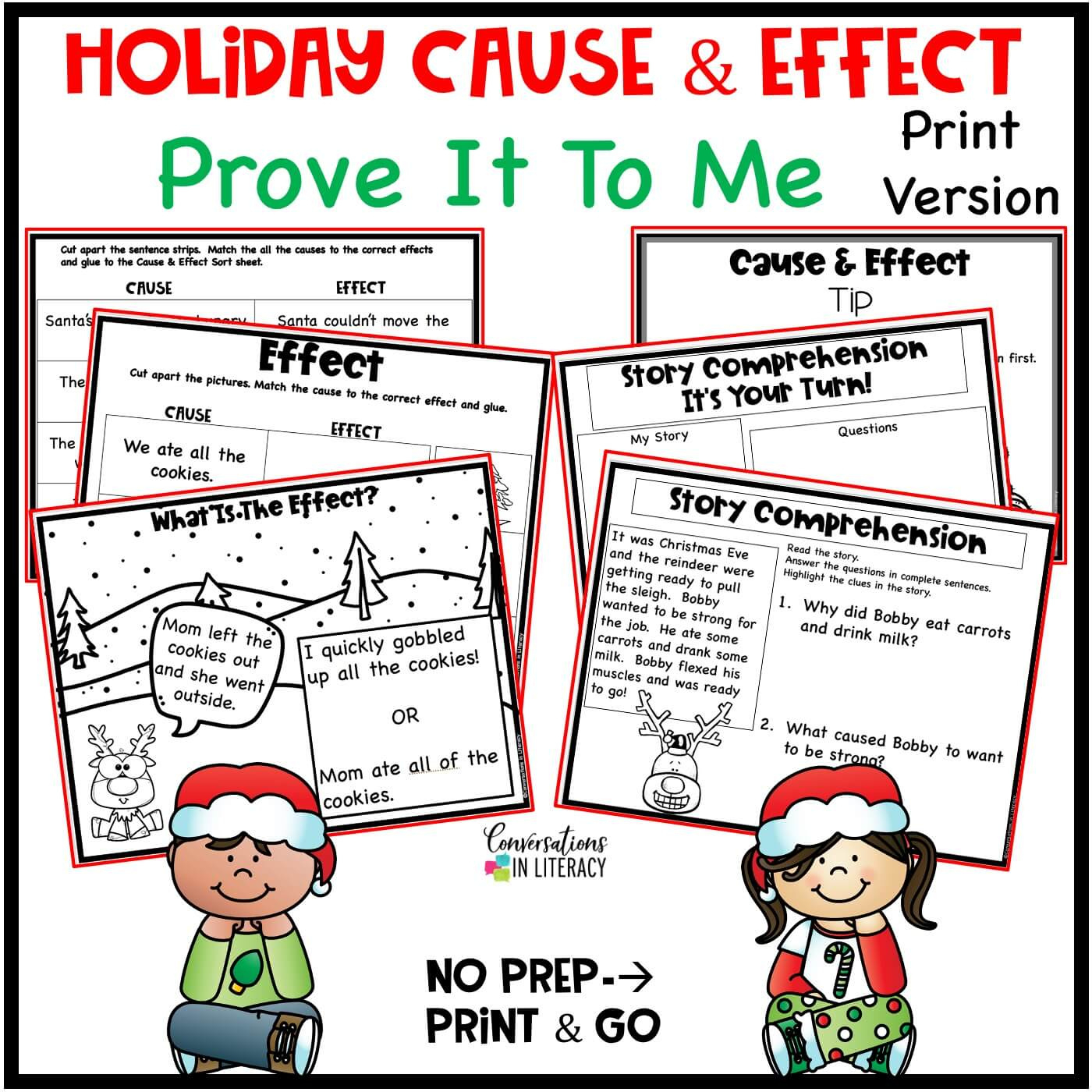 Holiday Cause And Effect Printable Comprehension Activities regarding A Christmas Carol Cause and Effect Worksheet