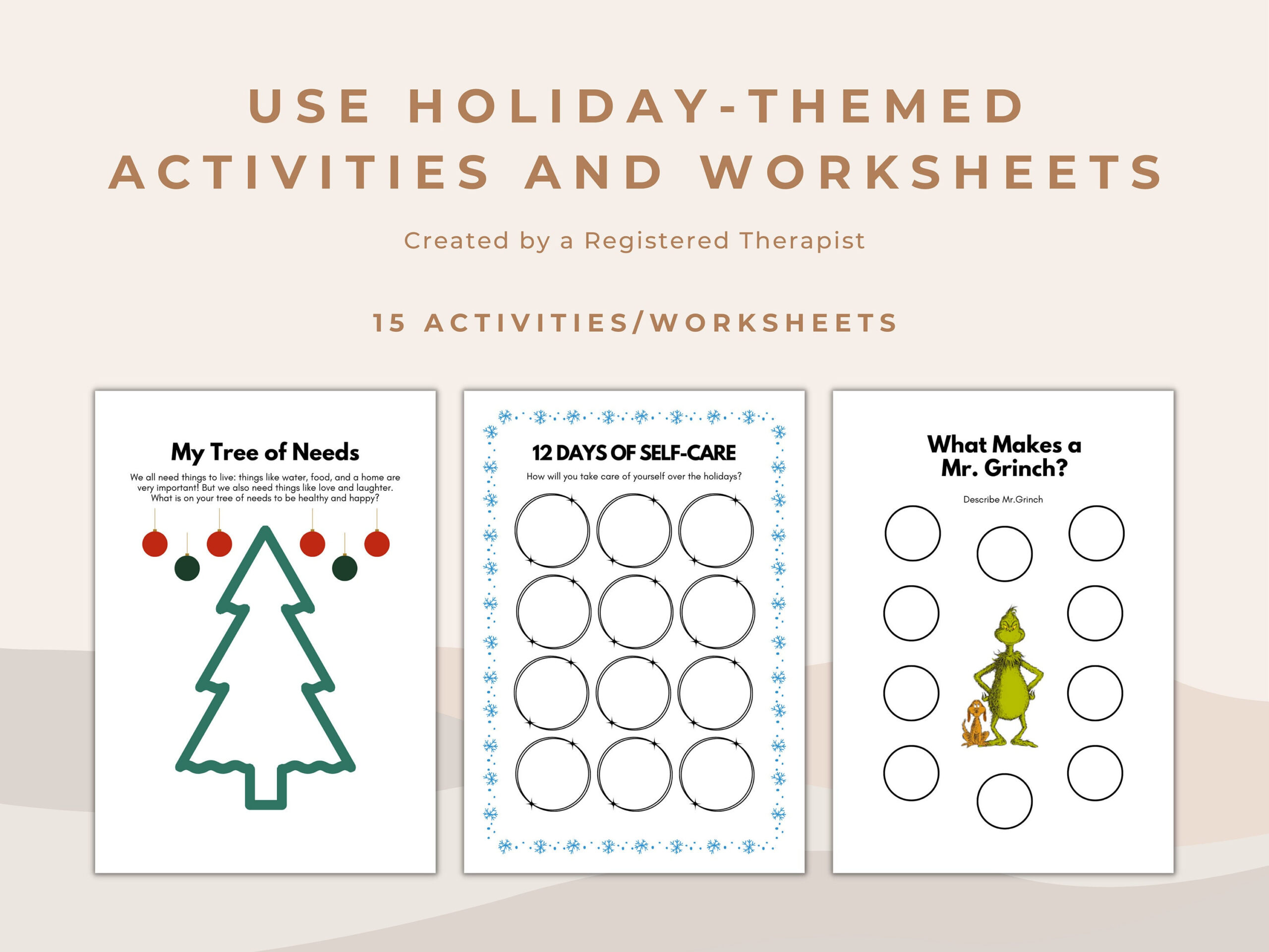 Holiday Christmas Mental Health Activities For Kids And Teens throughout Christmas Health Worksheets