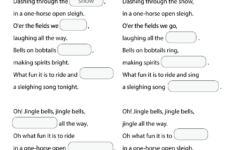 Jingle Bells Worksheet - Fill In The Blanks - Super Simple pertaining to Christmas Fill In The Blank Worksheets