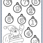 Kindergarten Christmas Free Worksheet Count And Trace Printable Within Christmas Counting Worksheets Kindergarten