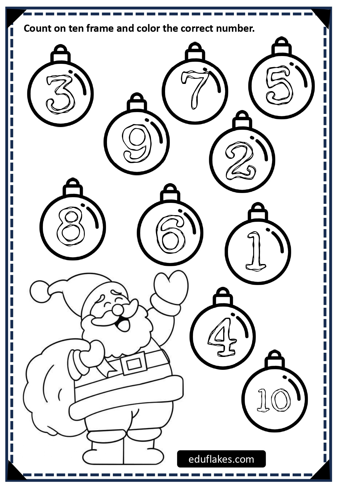 Kindergarten Christmas Free Worksheet Count And Trace Printable within Christmas Counting Worksheets Kindergarten