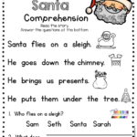 Kindergarten Christmas Reading Passage With Comprehension Questions Inside Christmas Kindergarten Reading Worksheets