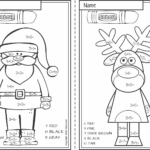 Km Classroom: Free Christmas Colornumber Addition Within 10 For Christmas Color By Number Addition Worksheets 2nd Grade