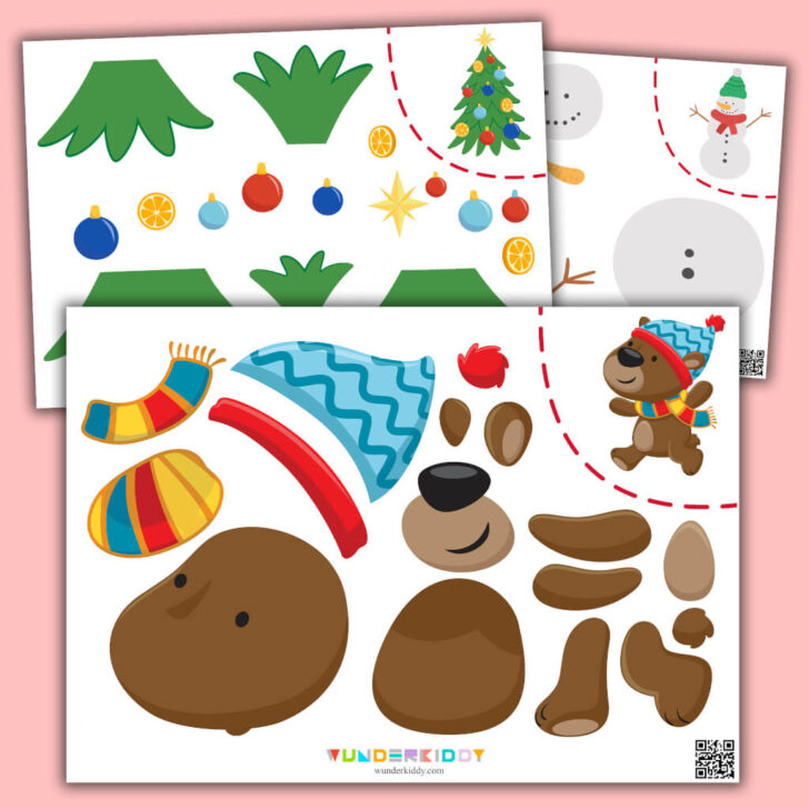 Preschool Christmas Cut and Paste Worksheets