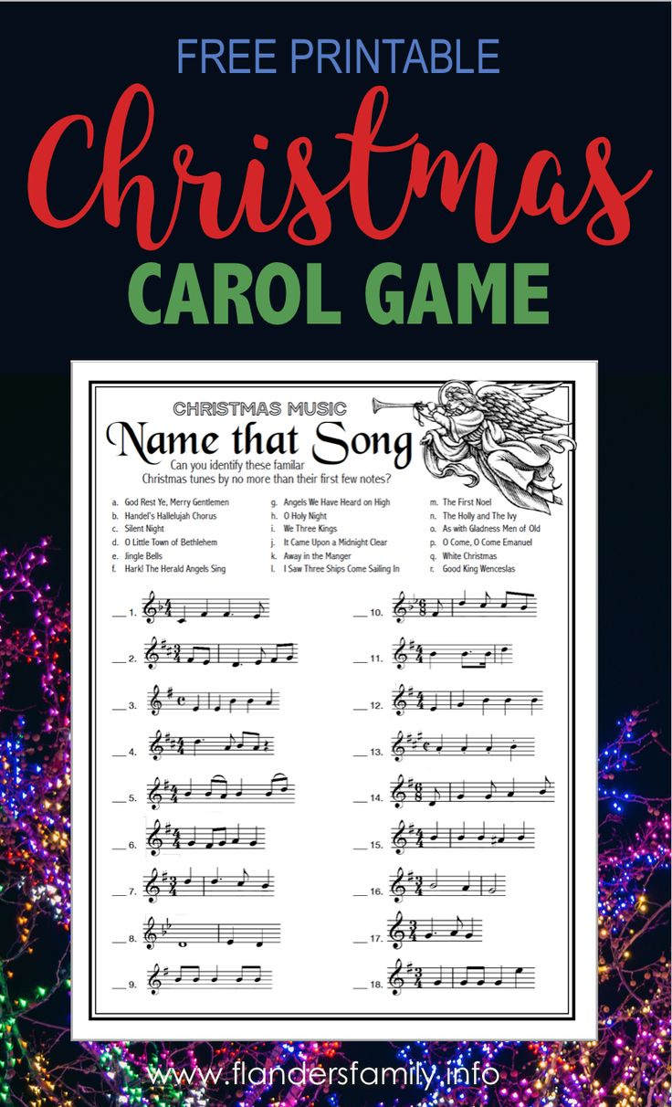 Name That Song&amp;quot; Christmas Game within Can You Name The Christmas Song Worksheet