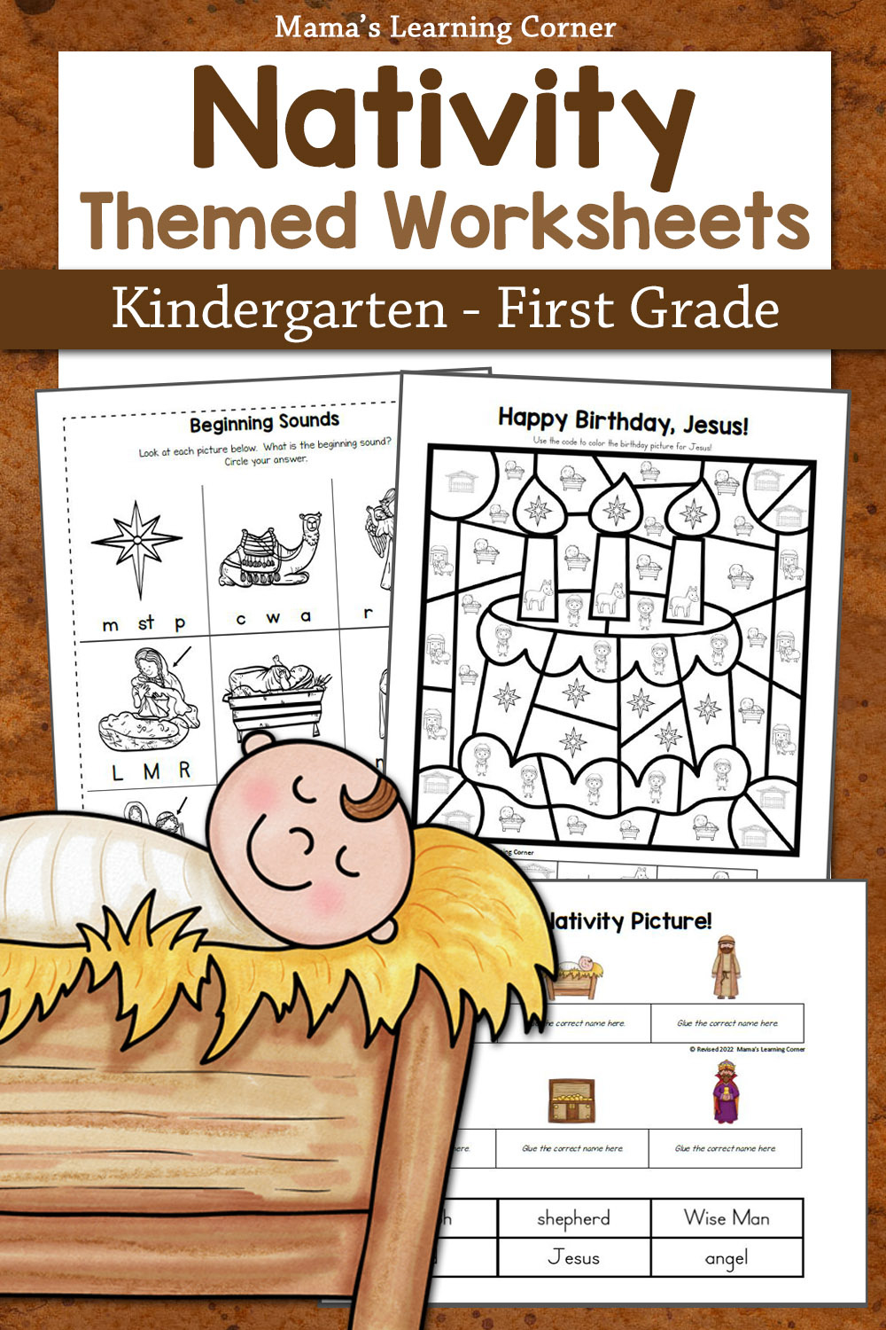 Nativity Worksheets For Kindergarten And First Grade - Mamas with Christmas Jesus Worksheets