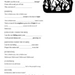 Nightmare Before Christmas Halloween Song Worksheet. Yt Link In Intended For Nightmare Before Christmas Worksheet