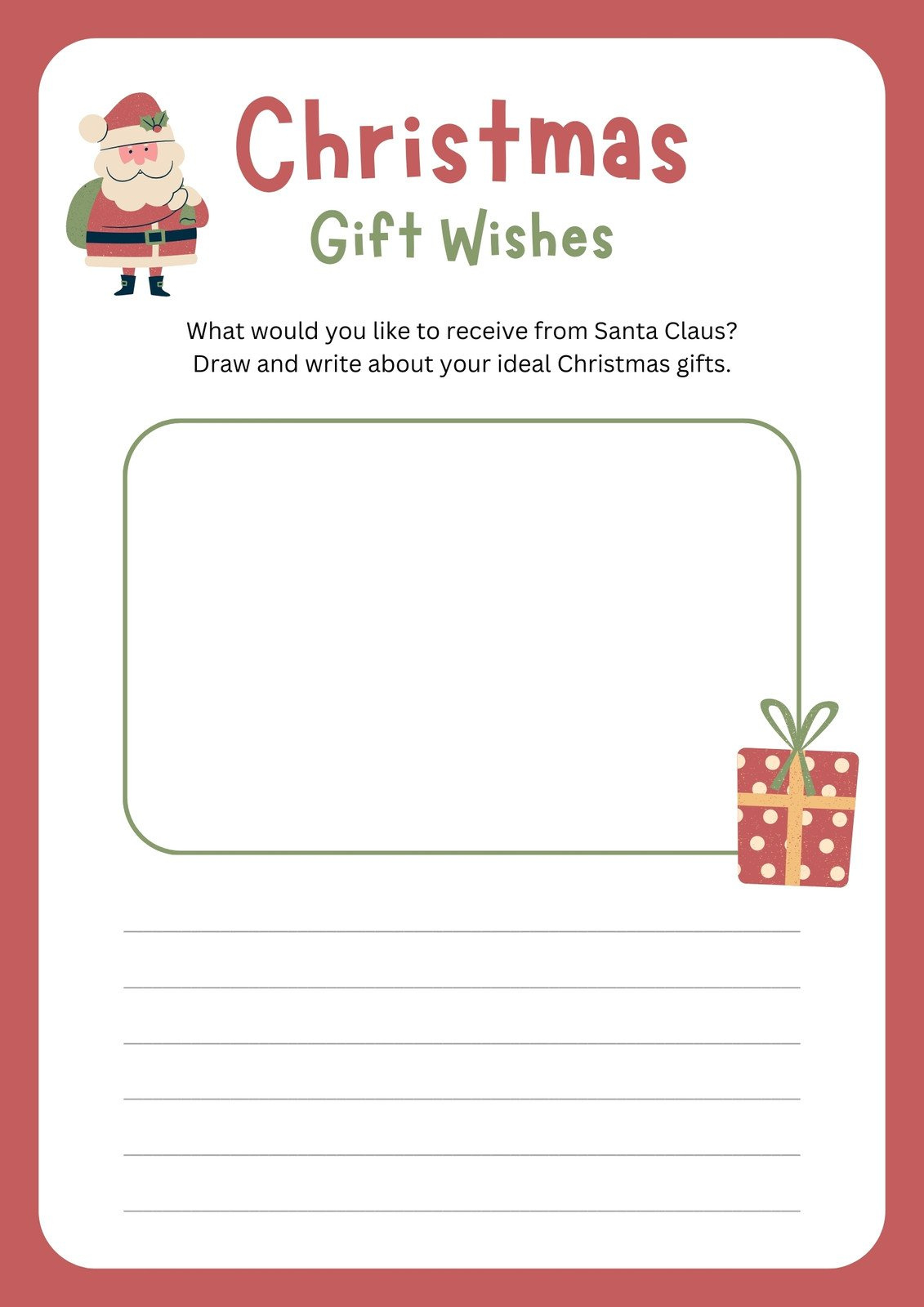 Page 4 - Free, Editable Christmas Worksheet Templates | Canva pertaining to Christmas Gift Worksheet