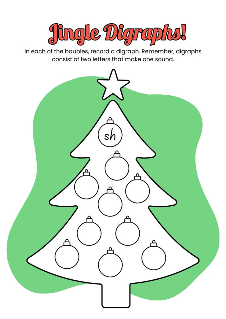 Christmas Digraph Worksheet