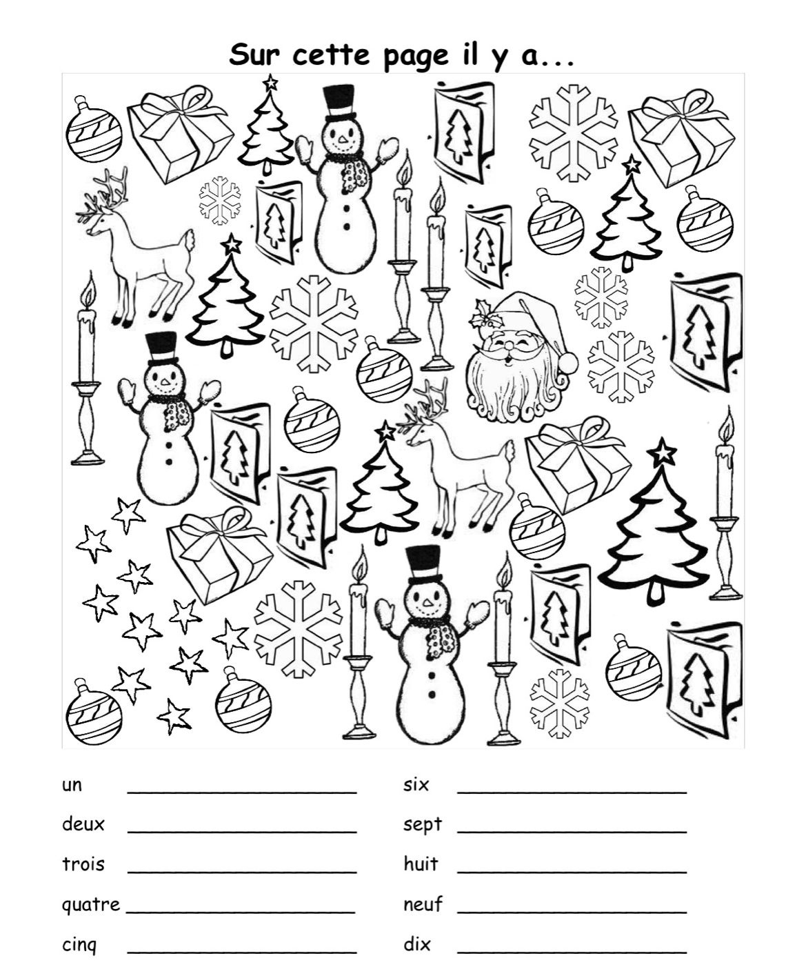 Pin Page with French Christmas Worksheets