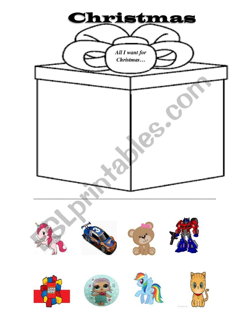 Presents I Want For Christmas - Esl Worksheetkatrine throughout What I Want For Christmas Worksheet