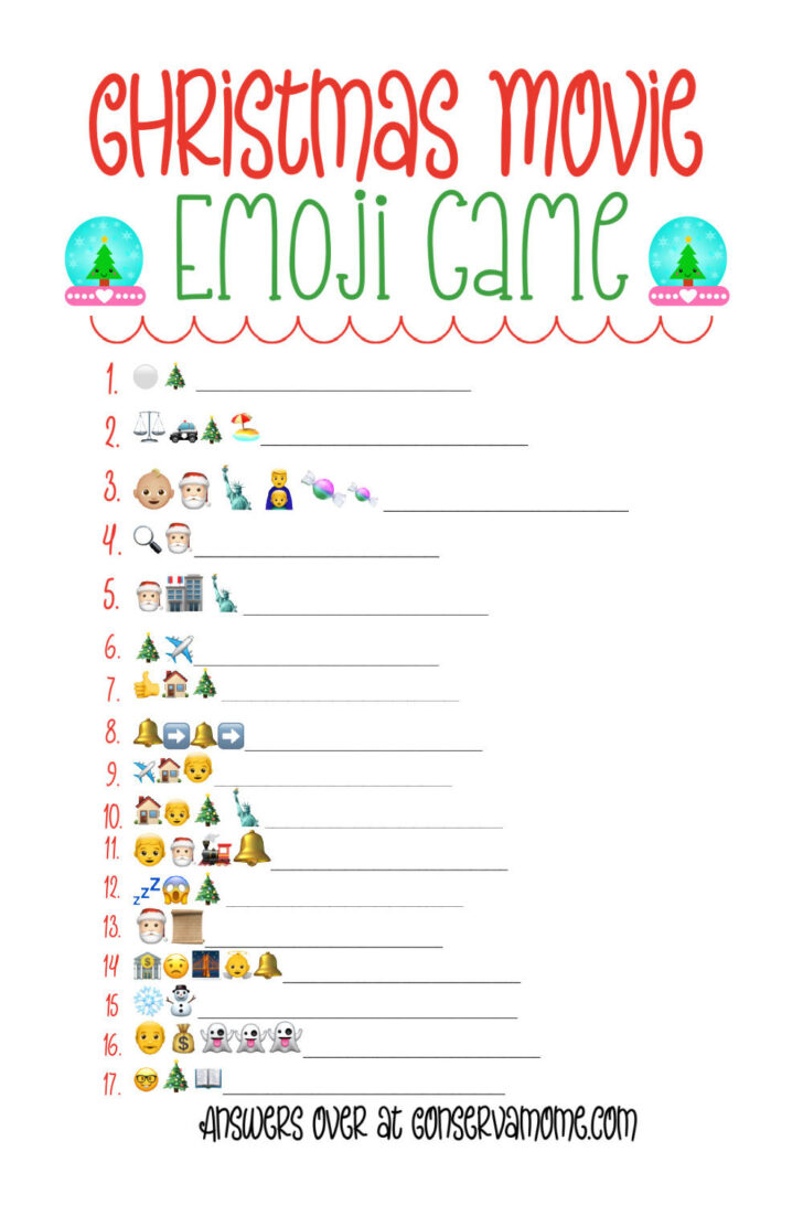 Christmas Emoji Worksheet