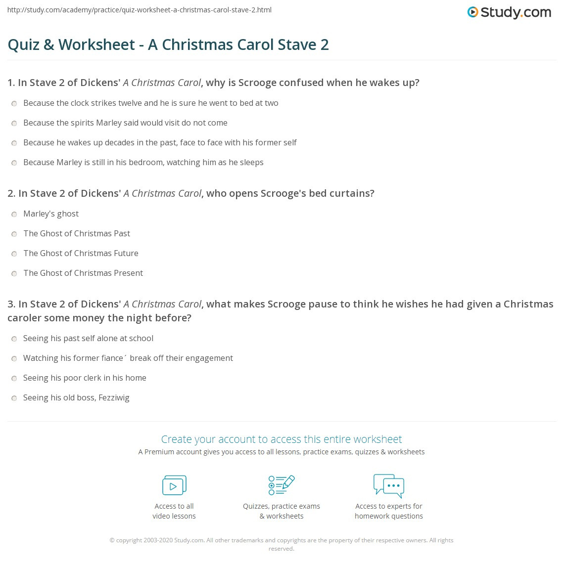 Quiz &amp;amp; Worksheet - A Christmas Carol Stave 2 | Study with regard to A Christmas Carol Stave 2 Worksheet