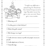 Reading Comprehension Christmas Worksheet In 4Th Grade Christmas Reading Comprehension Worksheets