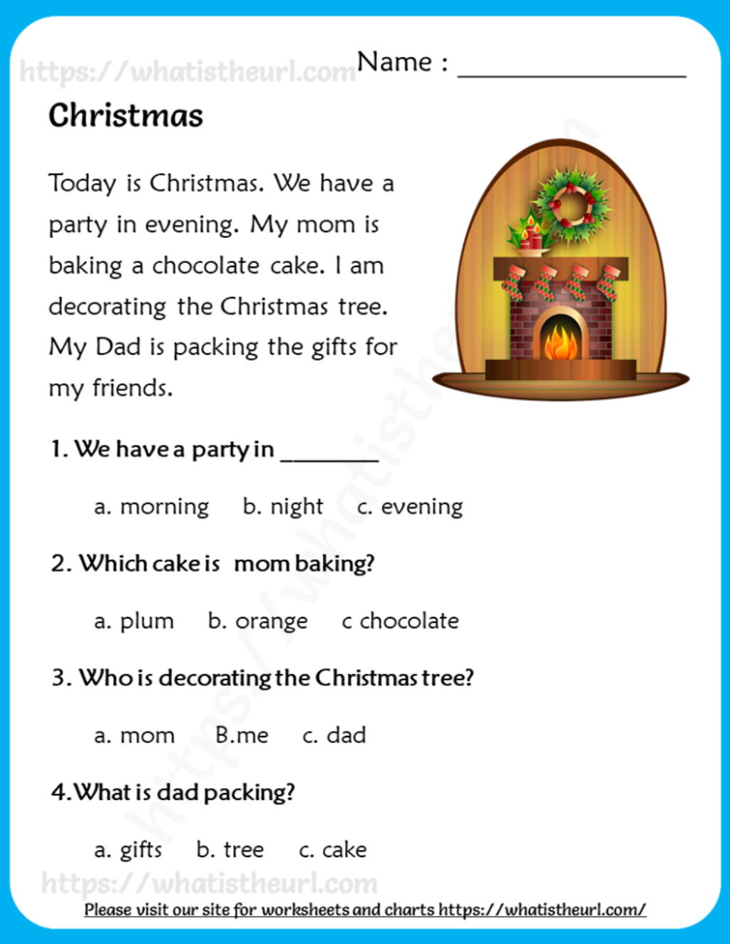 Reading Comprehension For Grade 3 - Your Home Teacher throughout 3Rd Grade Christmas Reading Comprehension Worksheets