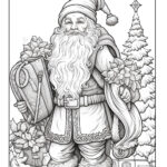 Santa Coloring Pages Free Printable Vintage Christmas With Christmas Colouring Worksheet