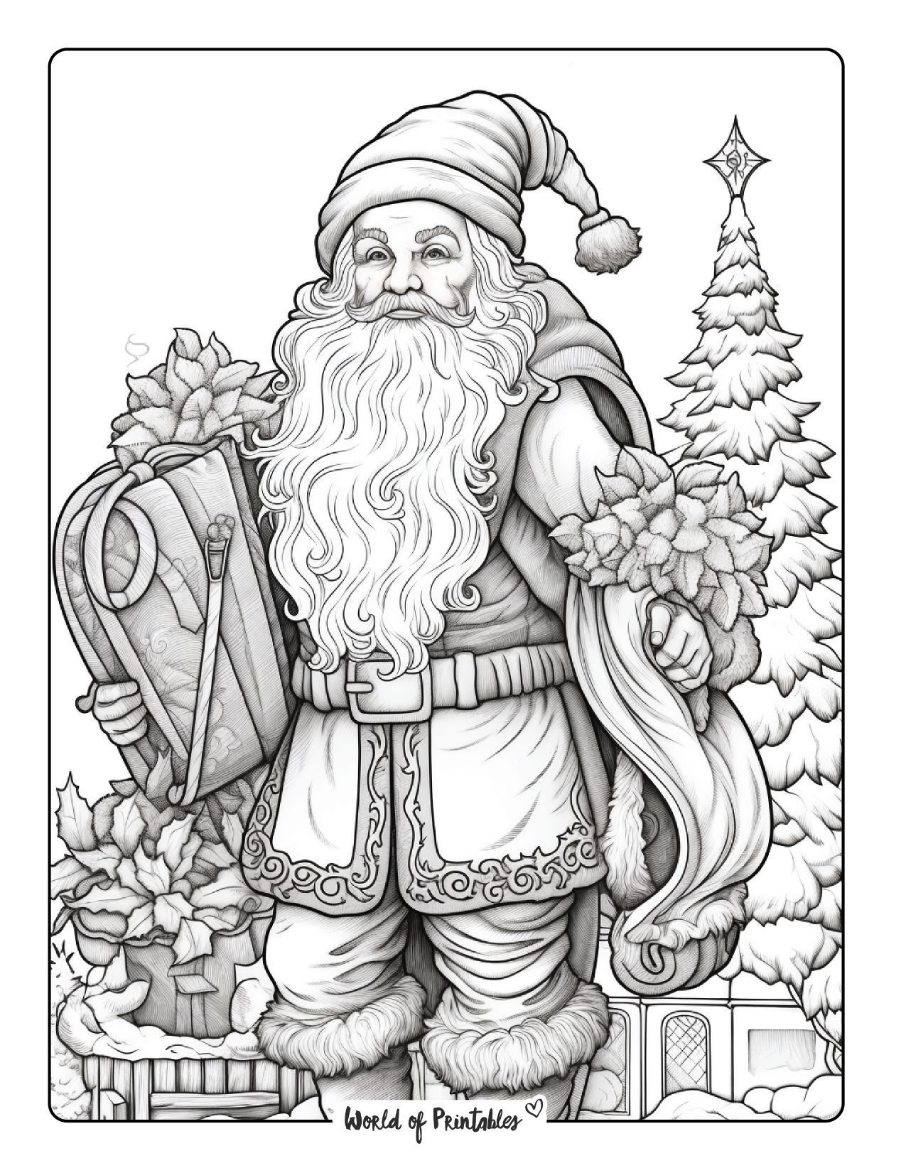 Santa Coloring Pages Free Printable Vintage Christmas with Christmas Colouring Worksheet