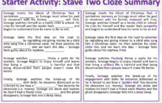 Starter Activity: Stave Two Cloze Summary - Ppt Download with A Christmas Carol Stave 2 Worksheet