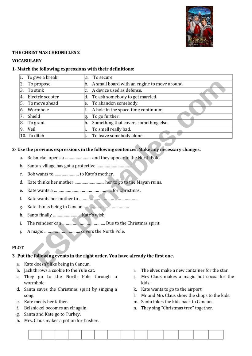 The Christmas Chronicles 2 - Esl Worksheetlaliarbues with regard to Christmas Chronicles Worksheet