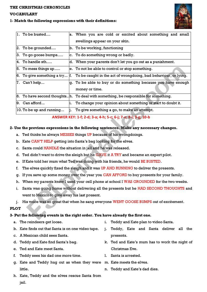 The Christmas Chronicles - Esl Worksheetjesuspavon for Christmas Chronicles Worksheet