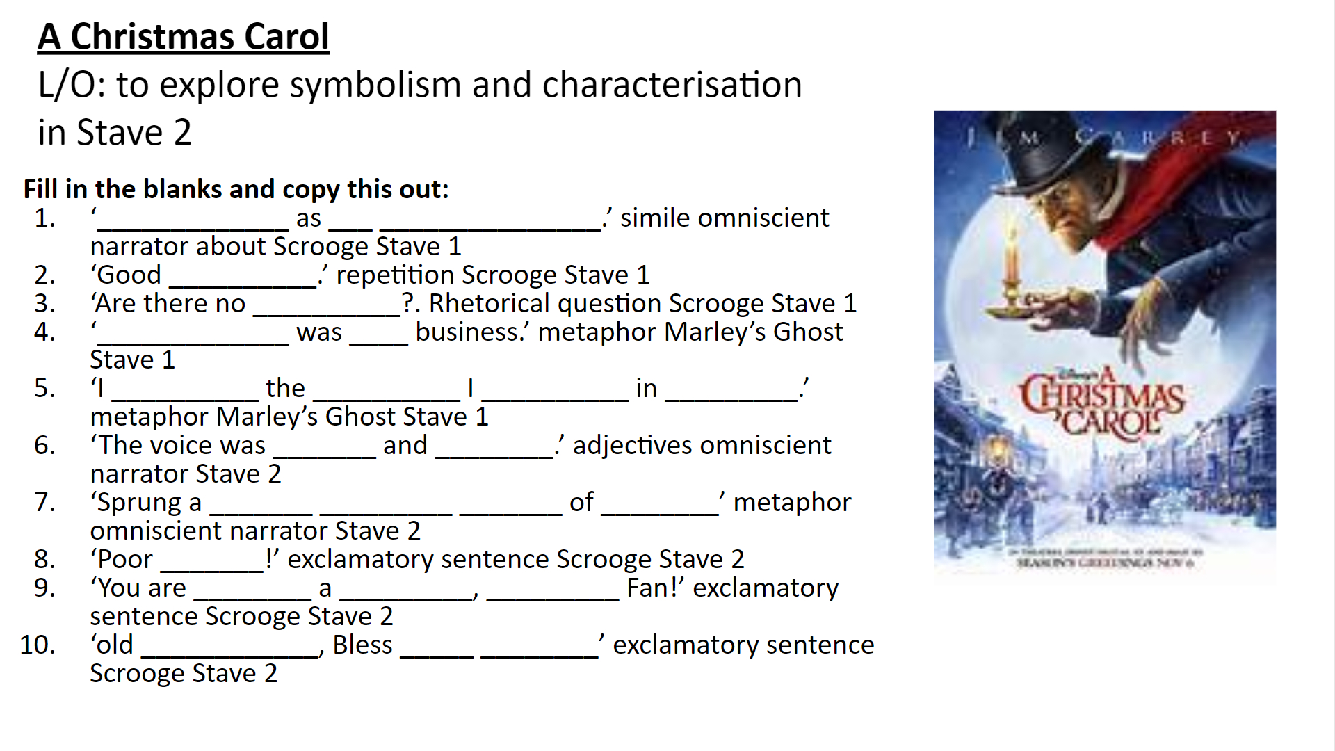 Why I Love…A Christmas Carol Symbolism In Stave 2 – Susansenglish for A Christmas Carol Allegory Worksheet