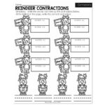 Winter  Early Finishers 2Nd Grade   Ela   Contractions   Reindeer Intended For Christmas Contractions Worksheets